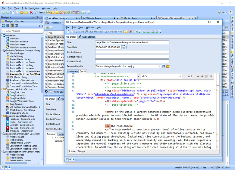Updated HTML Editor – Find functionality using updated code editor